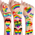 136+ PCS Gay Pride Tattoos For Women Men Adults, LGBT Rainbow Temporary Tattoos Pride Face Stickers, Temp Bulk Flag LGBTQ Fake Tattoos, Rainbow Pride Accessories Equality Parades Party Celebrations