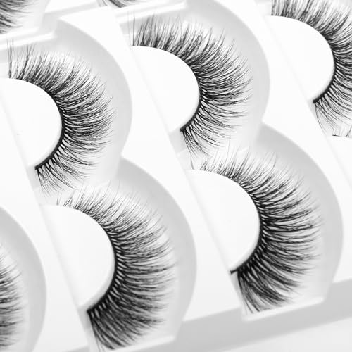 Eliace False Eyelashes Natural look Cat Eye Lashes Wispy Strips 3D Mink Lashes 13MM,15 Pairs Fake Eyelashes Faux Fluffy, Winged Fox Eyelashes, Soft Thin Band Comfortable Reusable False Lash Rosa Style