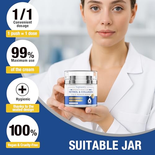 Face Moisturizer Retinol Cream For Face, Anti Aging Face Cream, Day-Night Neck Cream With Hyaluronic Acid, Wrinkle Cream For Women