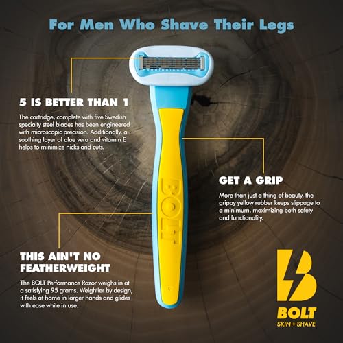Get Smooth Bundle for Men - Shaving Kit for Legs, Head, Chest & Arms - Includes Razor, Shave Butter and 3 Refill Cartridges