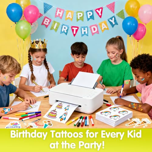 Printable Temporary Tattoo Paper for Inkjet Printer ? 8.5"x11", 30 Sheets ? Custom Tattoo Transfer Paper for Valentines Day Gifts, Kids, Adults, Halloween, Christmas, Party, Festival