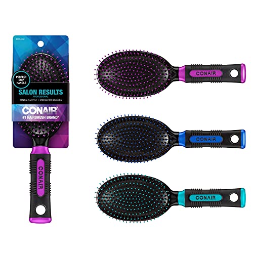 Conair Salon Results Hairbrush for Men & Women - Everyday & Travel Velvet Touch Brushing