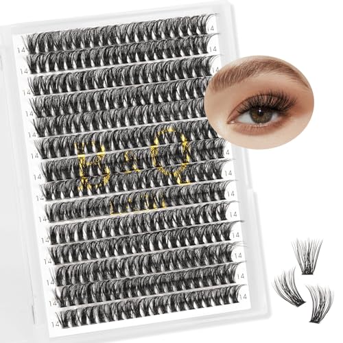 Lash Clusters Individual Lashes Lash 280 PCS Eyelash Clusters False Eyelash Lash Extension Fluffy Natural Cluster Eyelash Extensions DIY Eyelash Extensions at Home (RR280-45D-C-18mm)