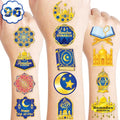120 PCS Happy Ramadan Mubarak Eid Al Fitr Pre-Cut Temporary Tattoos for Kids | Super Cute Themed Birthday Party Favors, Supplies, Decorations, Fake Tattoo Stickers, School Rewards & Gifts Boys & Girls