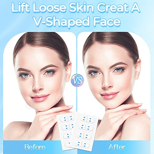 Face Lift Tape ? 144 PCS Invisible Face Tapes for Instant Lifting & Loose Skin Tightening Strips for Women? Face,Neck,Jowls,Eyes Sagging Skin,Wrinkles & Double Chin ? Facial Tape for Wrinkle Patches