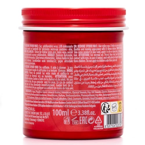 Redone Spider Hair Wax Passionate 100ml | Maximum Control | Flexible Hold | Medium Shine Look | Women and Men Wax | Ultra Holding Effect