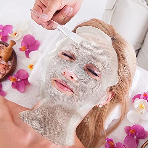 Maitys 150 Pieces Pre-cut Gauze Facial Cotton Beauty Face Pads Gauze Skin Care High Frequency for Facial Spa(10 x 12 Inch,Rectangle Face Style)