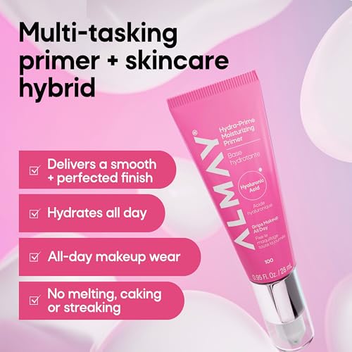 Almay Hydra-Prime¢â Moisturizing Primer, Hydrating, Long-Lasting Makeup, Cruelty-Free, Skin-Smoothing, 100, 0.95 fl oz