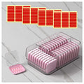 30 Pcs Press On Nail Storage Box Container False Nail Organizer Acrylic Display Case with a Large Stackable All-In-One Box and 120 Pcs Double Sided Adhesive Nail Display Tape (Pink)