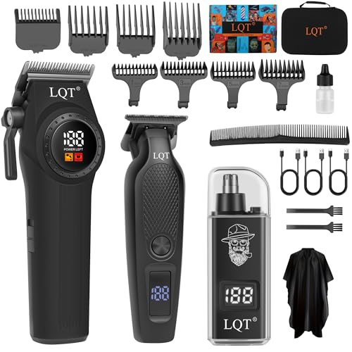 Hair Clippers for Men 3-in-1 Electric Cordless Clippers Set Beard and Mustache Trimmer for Men Nose and Ear Hair Trimmer with Comb, Wrap, Bag, Men's Birthday Christmas Valentine's Day Gifts