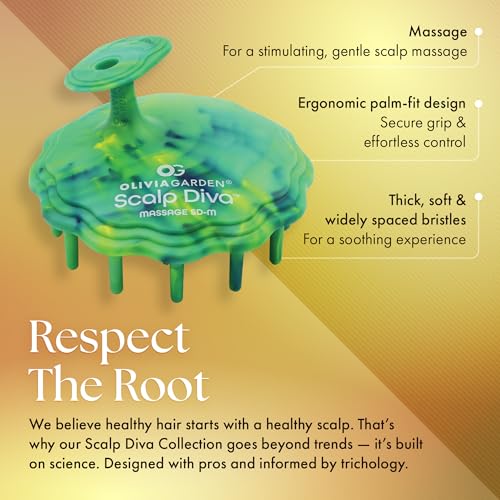 Olivia Garden Scalp Diva Scalp Care Brush - Healthy hair starts with a healthy scalp - Helps with Exfoliating, Cleansing and Massaging - Professional Hair Care Tool for All Lengths - Snag-Free Design