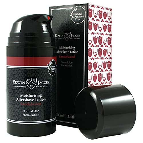 Edwin Jagger 99.9% Natural Moisturising Aftershave Lotion - Sandalwood, 3.4-Ounce