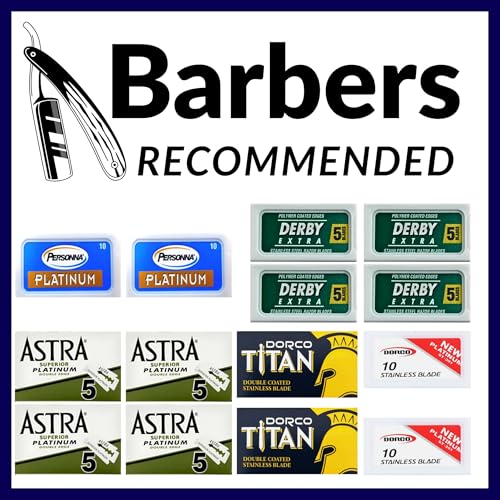 Double Edge Safety Razor Blades Sampler Pack for Men (ABS-03, 100)