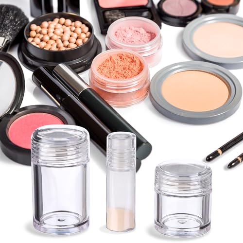 20Pcs Mini Clear 3ml Loose Powder Container Plastic Bottle Empty Cosmetic Sifter Loose Powder Jars Container Refillable Bottle