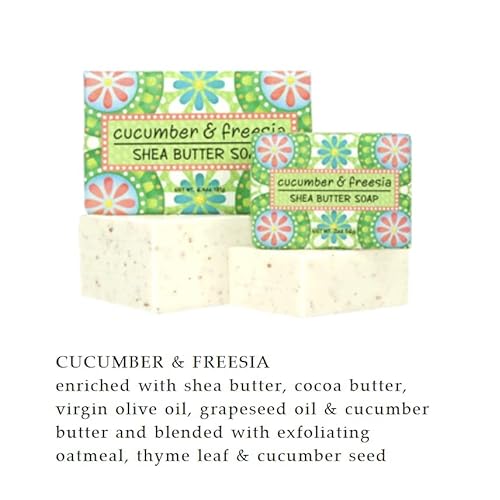 Cucumber and Freesia Shea Butter Soap, Set of 12 Bars, 2 Ounces Each