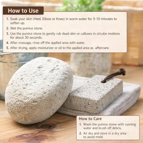 Pumice Stone, Natural [Made in Japan] Ergonomic Shape, Extra Fine Texture, Hard & Cracked Skin Callus Remover for Men, Women, Kids and Gifts.(2pcs Set(Coarse/Fine Smooth))