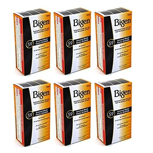 Bigen Permanent Powder Hair Color 59 Oriental Black 1 ea (Pack of 6)