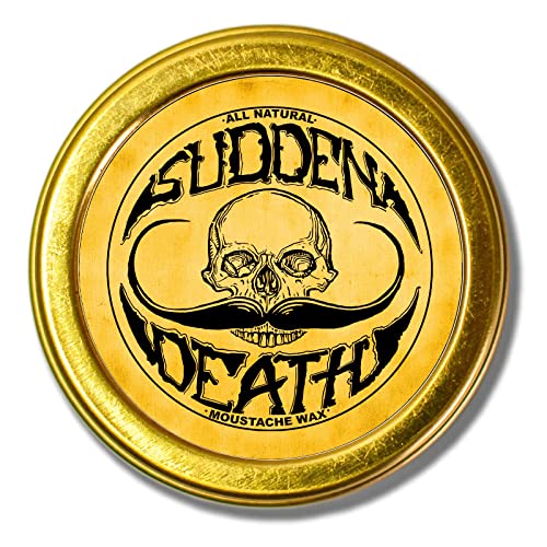 The Vintage Beard Company Sudden Death Strong Hold Mustache Wax and Death Grip Mustache Keychain Comb Set