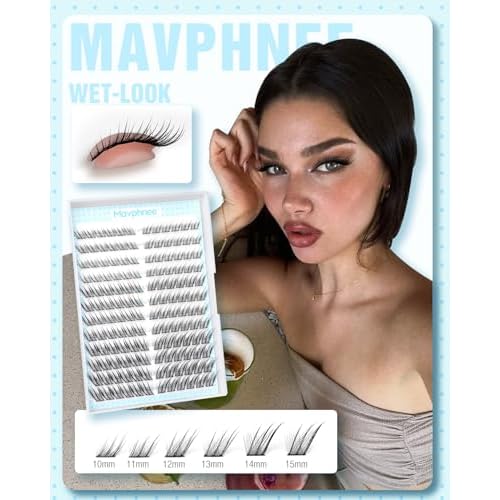 Fox Eye Lash Clusters J-Curly Individuals Eyelash Extension Wet Look Fairy Lash Spikes Cat Eye Lash Extensions Pre-Mapped Natural Eyelash Clusters 144 Pcs 10-15MM Wispy Cluster Lashs