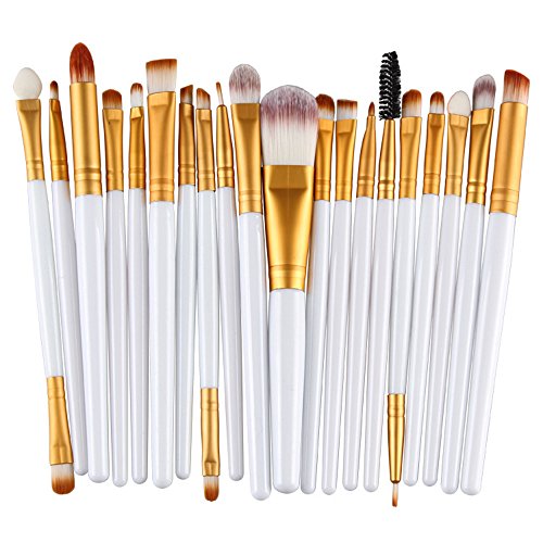 20pcs Makeup BRUSHES Kit Set Powder Foundation Eyeshadow Eyeliner Lip Brush NEW ¡¦ (WHITE + GOLD)