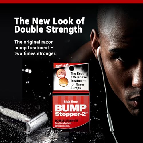 High Time Bump Stopper 2 Double Strength Ingrown Hair Cream | Aftershave Lotion for Men and Women | Razor Bump Balm | 0.5 OZ (6 Pack)