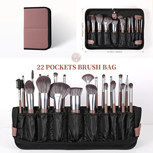 DUcare Makeup Brushes Professional with Bag 22Pcs+Eyelash Comb