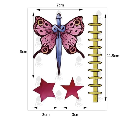 Jolyne Cujoh Butterfly Arm Tattoos JOJO Star Birthmark Stickers (Purple set)