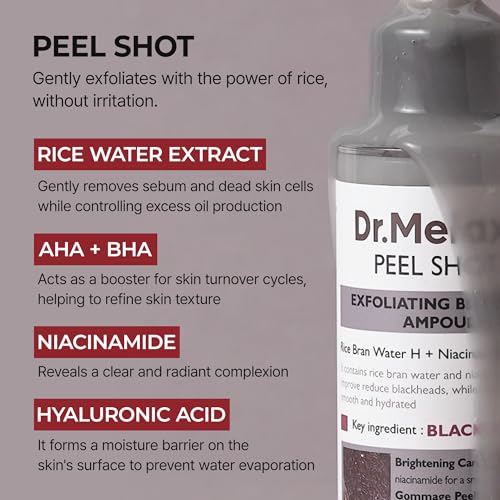 Dr.Melaxin body & face peel shot duo glow black rice peeling ampoule kojic acid & turmeric spray