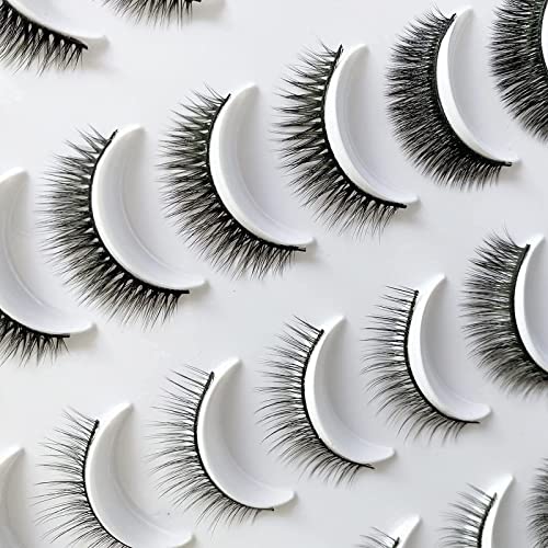 DAODER Lashes False Eyelashes Natural Short Thick Volume Simple Small Eye Lashes Pack Faux Mink Lashes Light 30 Pairs
