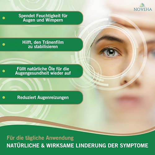 NOVEHA 60PCs Tea Tree & Coconut Oil Eyelid & Lash Wipes - For Demodex, Blepharitis & Itchy Eyes, Individually Wrapped Eyelash Wipes With Aloe Vera, Natural Makeup Remover & Daily Eye Cleanser