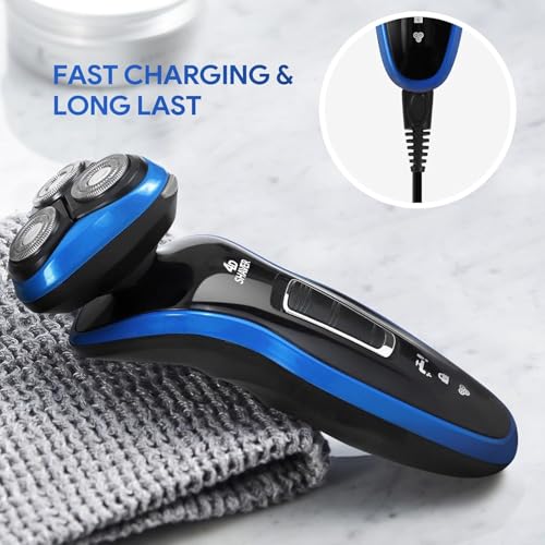 4-in-1 Electric Shaver for Men, All-in-One Men's Grooming Kit, Rechargeable Waterproof Men Electric Shaver, Wet & Dry Shaving with Cordless Beard, Nose Hair Trimmer