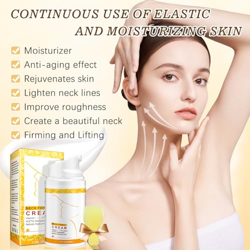 Neck Creams for Tightening and Firming, Face & Chest Anti-Aging Moisturizer for Crepey Sagging Skin & Wrinkles Neck Cream with Collagen, Retinol & Hyaluronic Acid Deep Hydration Day & Night Skin Care