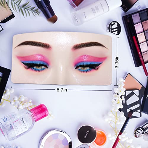 Makeup Practice Face, Bueuo 2 Pcs Makeup Practice Board Makeup Mannequin Face 3D Realistic Pad for Makeup Artist Makeup Beginner Self-taught or Professional Enthusiasts