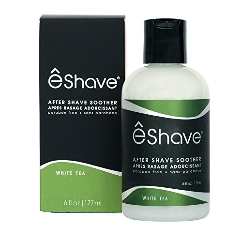 eShave Luxury After Shave Balm for Men-After Shave Lotion Soothes Razor Burn- Deep Moisturizes Skin- All-Natural Vegan After Shave Cream Calming White Tea 6 oz