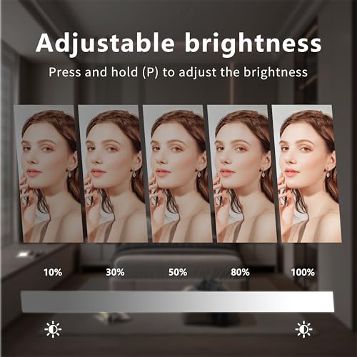 Vanity Mirror with Lights, Hollywood Vanity Makeup Mirror with 9 Dimmable LED Bulbs, 3 Color Lighting Modes, Detachable 10X Magnification, 360¡ÆRotation,White