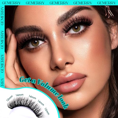 GEMERRY Lash Clusters Fluffy Eyelash Clusters Extensions 3D Effect Cluster Lashes 10-18mm Multilayered Eyelash Clusters Reusable Wispy Individual Lashes(3D-100P-10-18mm)