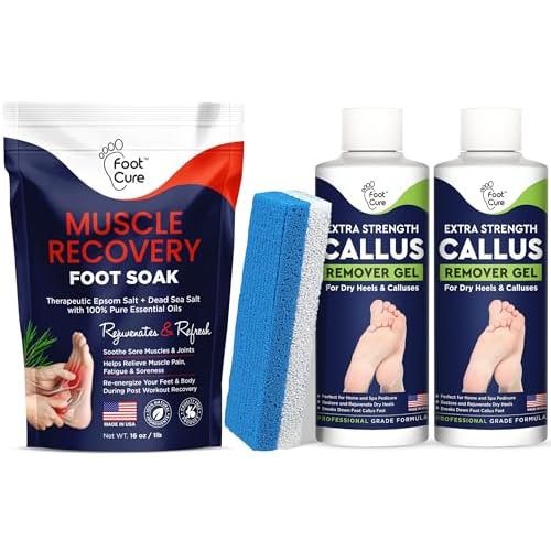 Muscle Relief Foot Soak with Epsom Salts - All Natural Salts for Post Workout - Easy Way to Remove Hard Calluses & Dead Skin Build-Up - Professional at Home Foot Care for Men & Women - Made in The USA