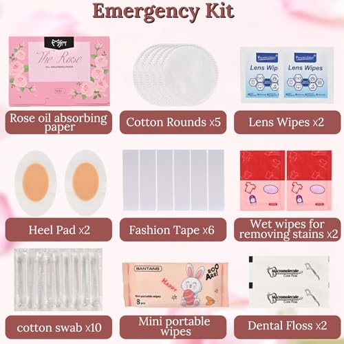 Bridal Emergency Kit for Wedding Day, Wedding Essentials Supplies Emergency Kit for Women, Must-Have 40+ Essentials Travel Kit with Makeup Bag