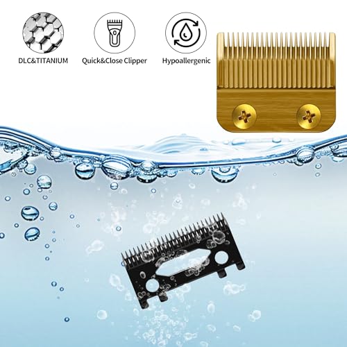 Replacement Blades for FX870 Clippers, Replacement Clipper Blades Compatible with Barberology FX870/FXF880/FX810/FX825/FX673N, Gold