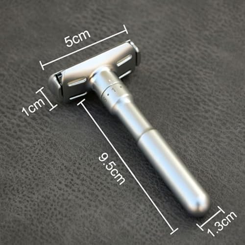 Happyyami Manual Razor Holder Adjustable Double-Sided Men Shaving Face Razor with Blades Lightweight Travel Shaving Machine for Precise Beard Grooming