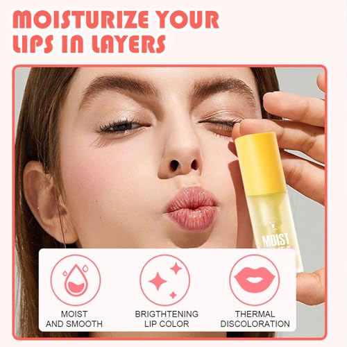 4Pcs Hydrating Lip Oil Set,Clear Lip Gloss,Long Lasting Nourishing Revitalizing for Dry Lips,Waterproof,Lip Gloss Base Flavoring Oil for Women Girls(Avocado+Grape+Peach+Honey)