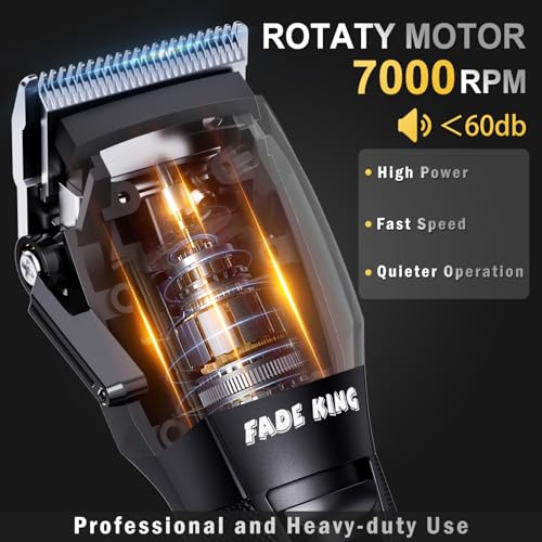 FADEKING¢ç Professional Hair Clippers for Men - Cordless Beard Trimmer for Men, LCD Display Hair Clippers and Trimmer Set for Barber Haircut & Mens Grooming with Travel Case(Black)