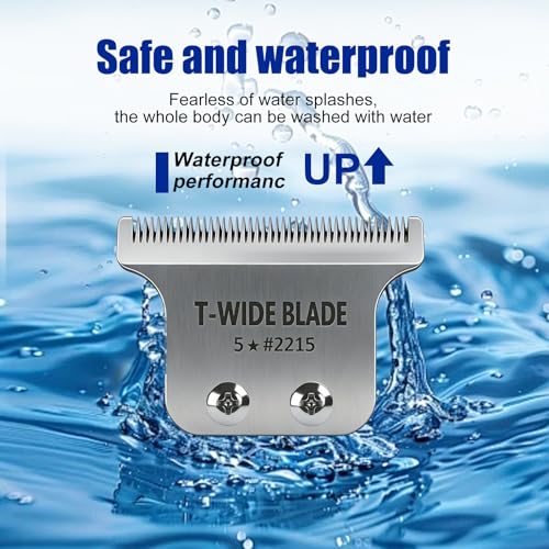 2215 Replacement T Wide Blades Replacement for Wahl 5 Star Detailer Li Trimmer 8081/8171- Adjustable Zero-Gap Stainless Steel Blade,Silver Pack