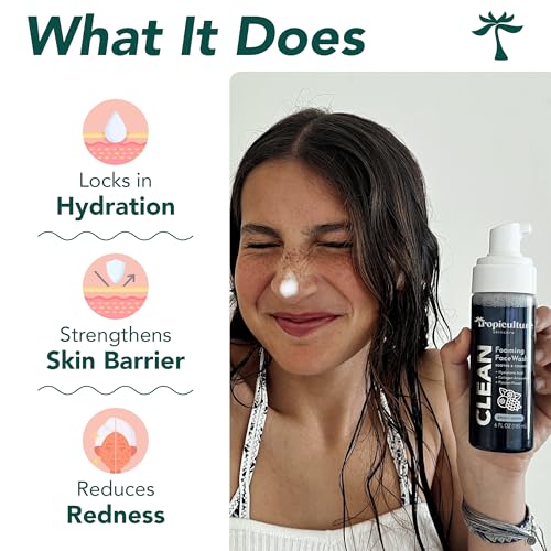 Tropiculture Clean Foaming Face Wash for Teens, Tweens & Kids | Gentle Face Cleanser for Girls | Bright Berry Hydrating Facial Cleanser | Natural, Non Toxic Skin care for Teens | Moisturizing