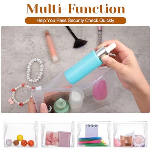cobee 100 Pcs Clear Makeup Bags Bulk, Waterproof PVC Travel Cosmetic Organizer Mini Pouches with Zipper 7.9x5.9x2 Inch Transparent Toiletry Bags for Women Men