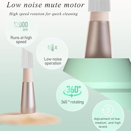 Electric Makeup Brush Cleaning Drying Machine, Portable and Efficient Cleaner with Three-Level Cleaning and Spin Drying Adjustment Functions