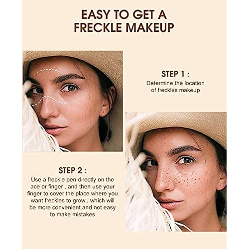 Freckle Pen 4 Colors Available, Natural Lifelike Freckle Makeup Pen, Waterproof Long Lasting Quick Dry - Light Brown, Natural Coffee, Chestnut, Dark Brown