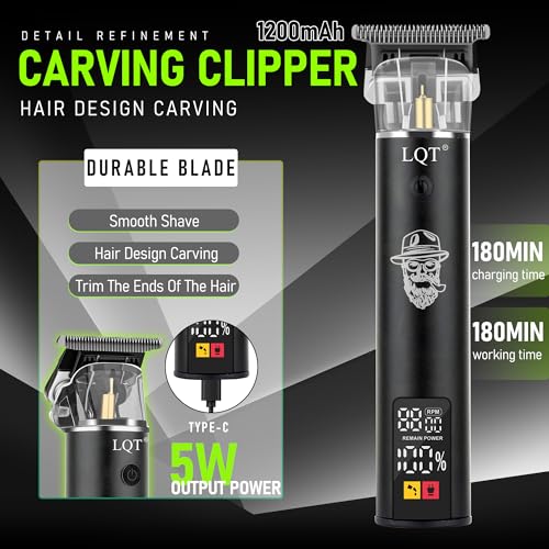 KEMEI KM-1856 Professional Hair Clipper for Men Cordless Hair Cutting Kits, Hair & Beard Trimmer, Adjustable Blade Barber Clippers with USB Rechargeable, Gift for Men