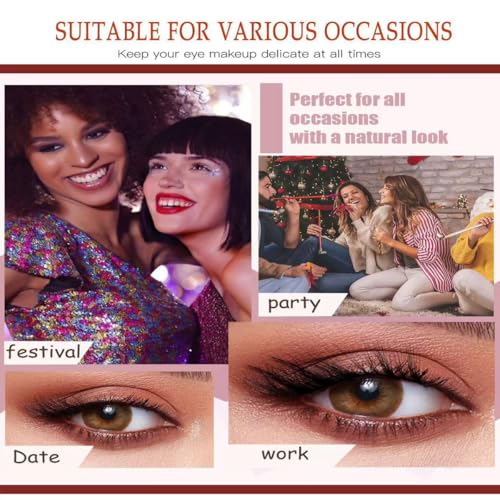 False Eyelashes Wispy Lashes Natural Look Fake Eyelashes 7 Pairs Cat Eye Lashes Mink Fluffy Strip False Lashes Fox Eye Lashes Pack