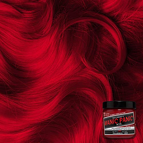 MANIC PANIC Classic Pillarbox Red Semi Permanent Hair Color - True Red Hair Dye for Women & Men That Lasts 4-6 Weeks - Vegan, Ammonia & Cruelty-Free - Create & Mix Custom Shades (4oz / 3pk)